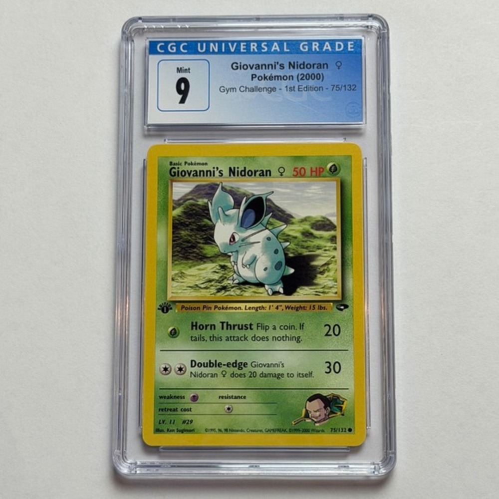 Giovanni's Nidoran 1st Edition Gym Challenge 75/132 CGC 9 Mint Pokemon Card 2000